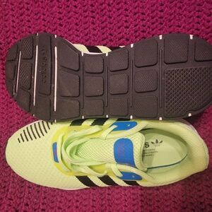Womens Adidas Neon Green and Black Sneakers